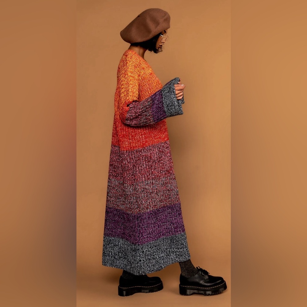 Dressed in Lala Feels Like Home oversized sweater dress in Sunset size L/XL